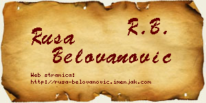 Rusa Belovanović vizit kartica